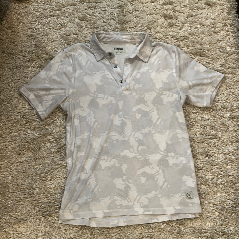 Linksoul White Polo Shirt with Goat Camo Pattern